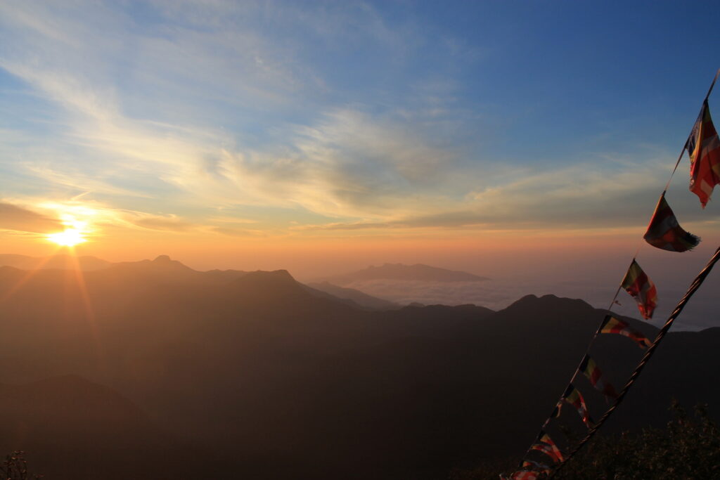 view of sunrise from Adam's peak