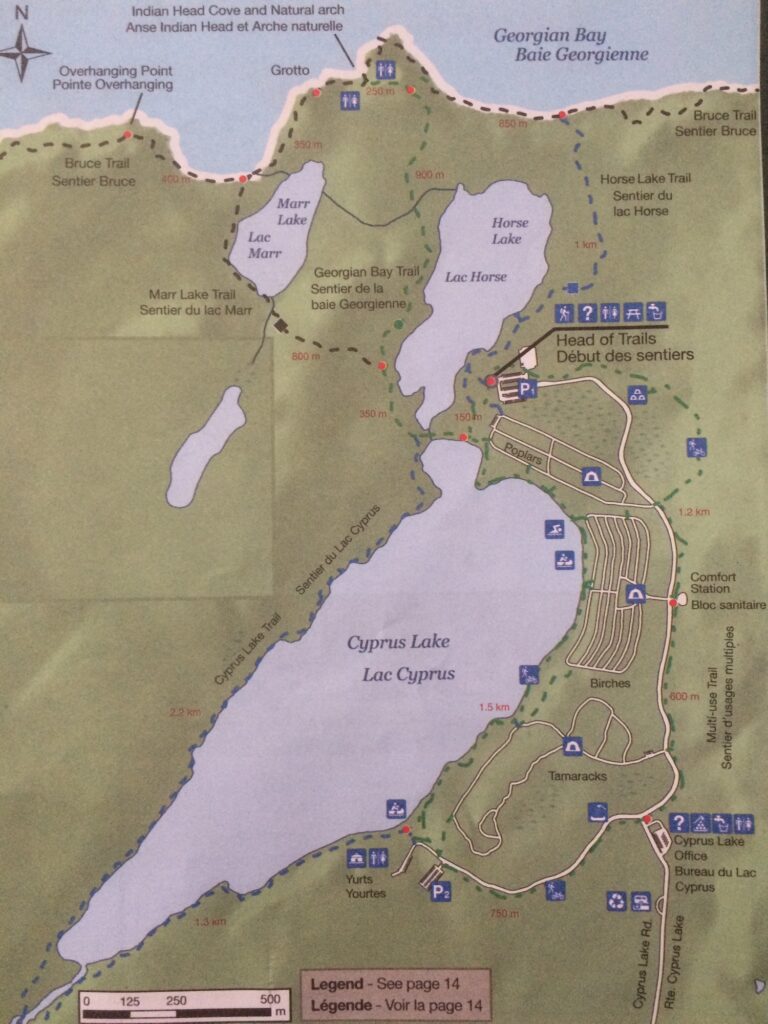 map of the Bruce Peninsula trails