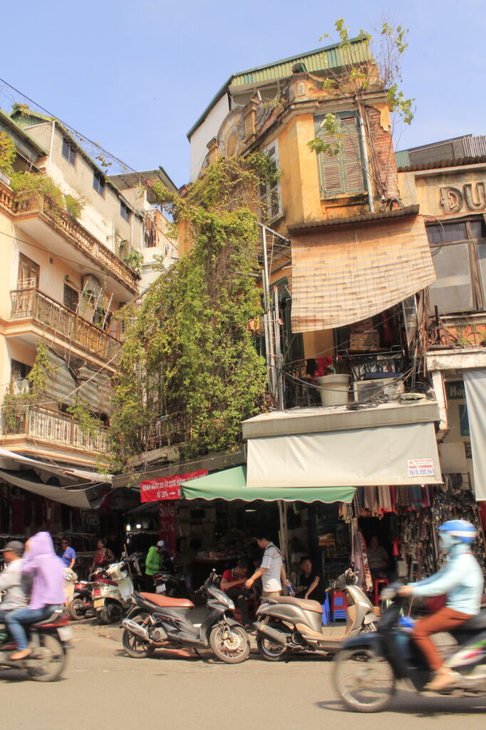 Street corner in Hanoi Vietnam
